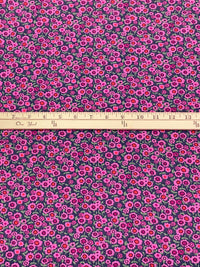 Dark Byzantium/Hot Pink/Sizzling Red/Multi 100% Rayon Floral Print Shirting 58W