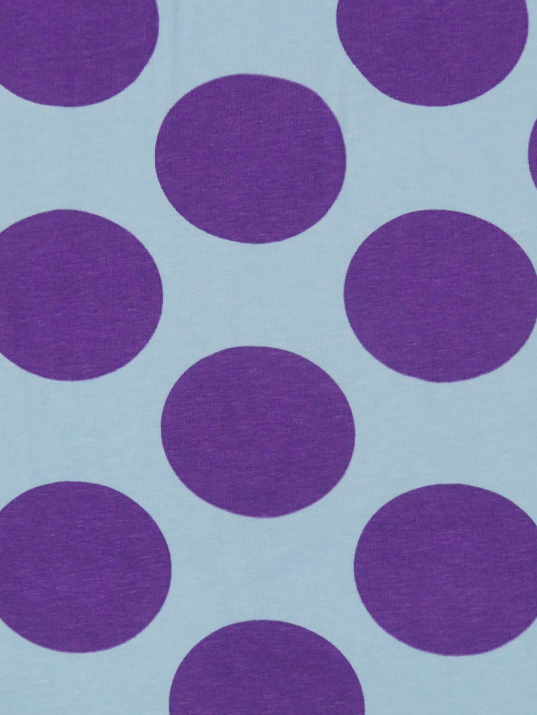 Royal Purple/Sky Blue Cotton/Lycra Large Polka Dot Print Jersey Knit 60W