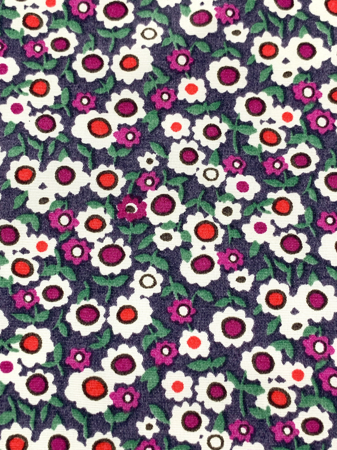 Dark Grape/Cadmium Red/White/Multi 100% Rayon Floral Print Shirting 56W