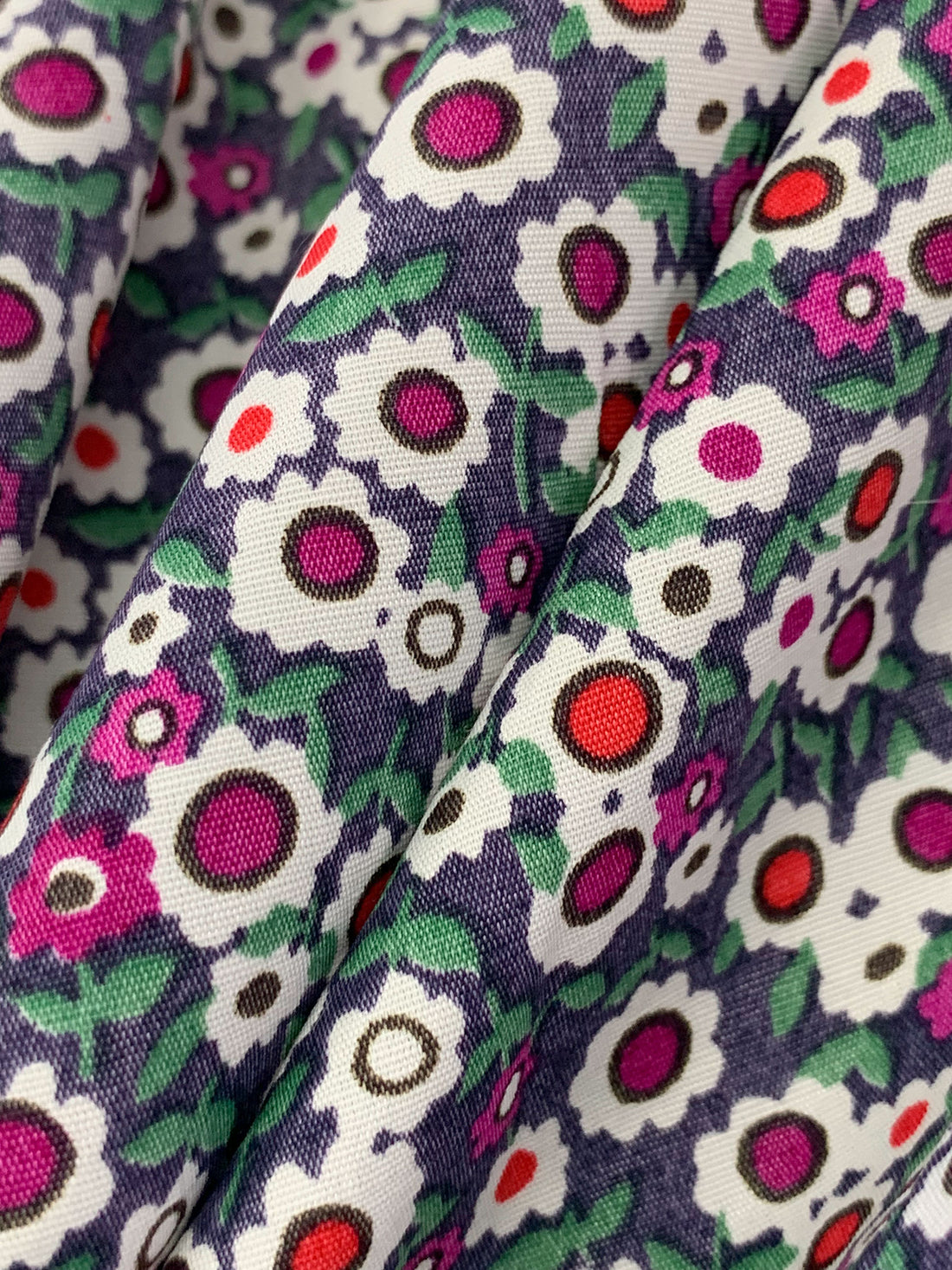 Dark Grape/Cadmium Red/White/Multi 100% Rayon Floral Print Shirting 56W