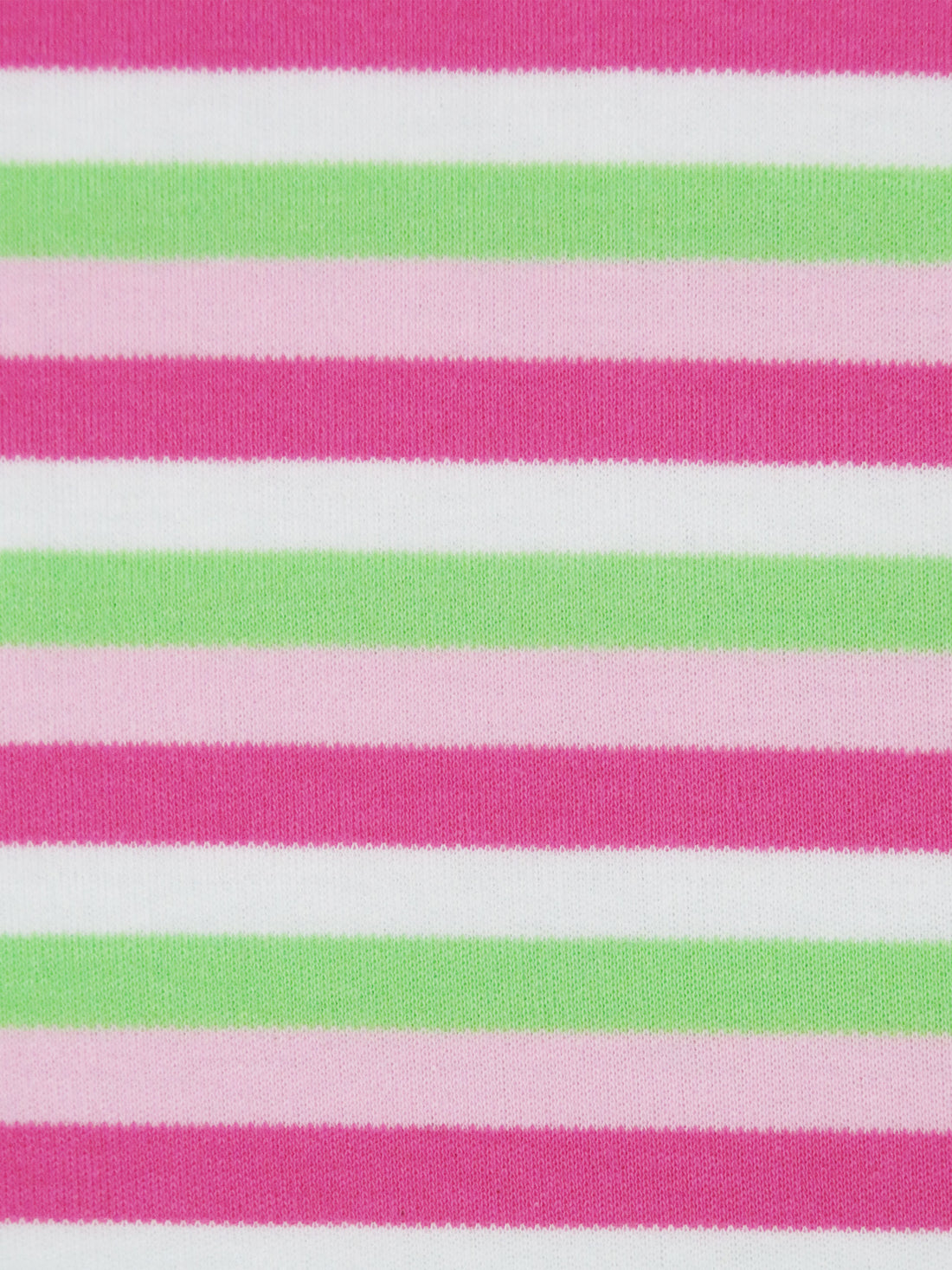 Fruit Punch Pink/Spring Bud Green/Ballet Pink/White Cotton/Polyester Horizontal Yarn-Dyed Stripe Interlock Knit 66W