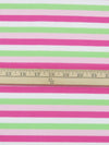 Fruit Punch Pink/Spring Bud Green/Ballet Pink/White Cotton/Polyester Horizontal Yarn-Dyed Stripe Interlock Knit 66W