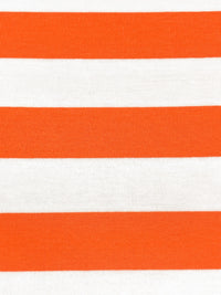 Persimmon/White Cotton/Polyester Horizontal Stripe Jersey Knit 58W