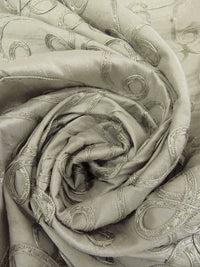 Dark Tidal Foam 100% Silk Loopy Soutache Embroidered Dupioni 42W