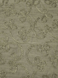 Oregano Spice 100% Silk Loopy Soutache Embroidered Dupioni 42W