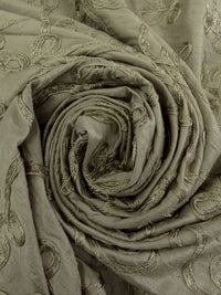 Oregano Spice 100% Silk Loopy Soutache Embroidered Dupioni 42W