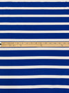 Catalina Blue/White Cotton/Lycra Horizontal Stripe Jersey Knit 60W