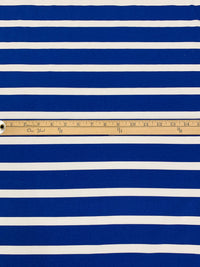 Catalina Blue/White Cotton/Lycra Horizontal Stripe Jersey Knit 60W