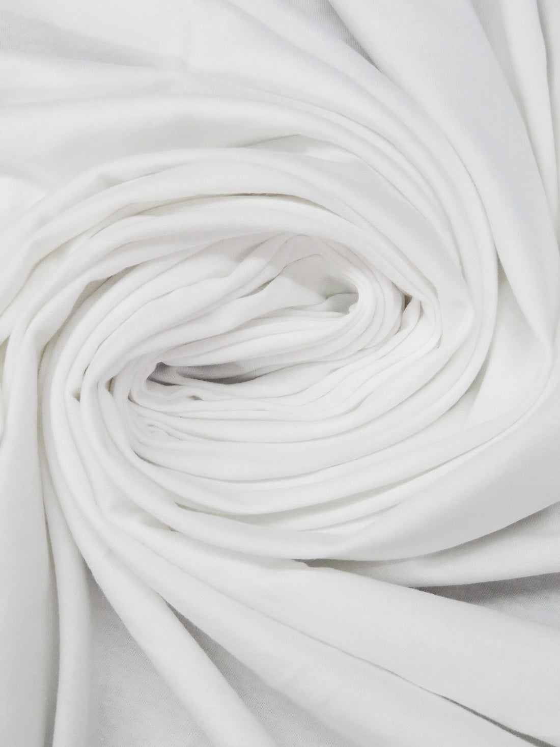 White 100% Cotton Jersey Knit 56W