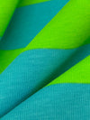 Lime/Moonstone Blue Cotton/Lycra Horizontal Stripe Jersey Knit 60W