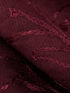 Antique Burgundy 100% Silk Floral Scrolls Embroidered Woven 42W