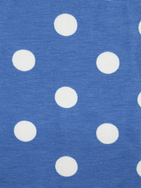 Dark Cornflower/White Cotton/Lycra Polka Dot Print Jersey Knit 60W