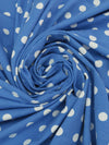 Dark Cornflower/White Cotton/Lycra Polka Dot Print Jersey Knit 60W