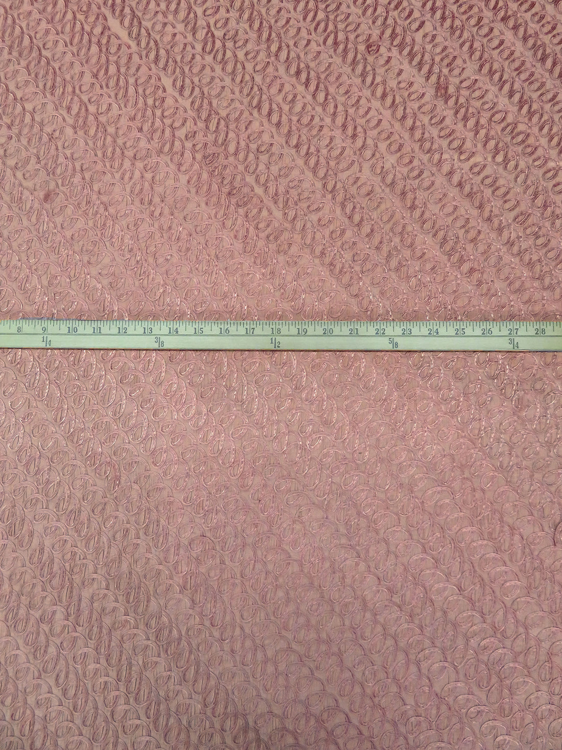 Old Rose 100% Silk Embroidered Soutache Loops Dupioni 38W