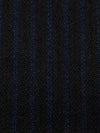 Dark Blue/Muted Black Wool/Polyester Vertical Stripe Flannel Suiting - NY Designer - 60W