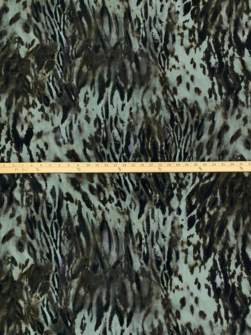 Nickel/Dark Chocolate/Black/Amethyst 100% Cotton Abstract Animal Print Pinwale Corduroy - Imported From Italy - 54W