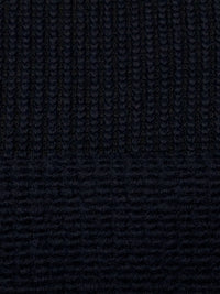 Navy/Black Wool/Nylon Chunky Rib Sweater Knit - Imported From Italy - 64W