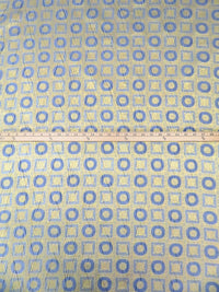 Slate/Brass 100% Silk Framed Motif Weave Jacquard Woven 42W