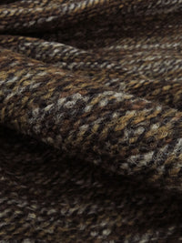 Tawny Brown/Black/Muted Taupe/Multi Wool/Nylon Variegated Chunky Sweater Knit - Imported From Italy - 59W