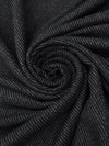 Heathered Pewter Gray/Black Wool/Polyester Two-Tone Twill Coating - NY Designer - 59W