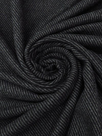 Heathered Pewter Gray/Black Wool/Polyester Two-Tone Twill Coating - NY Designer - 59W