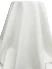 Warm White 100% Cotton Ornate Floral Quilted-Look Jacquard - Imported From Italy - 104W