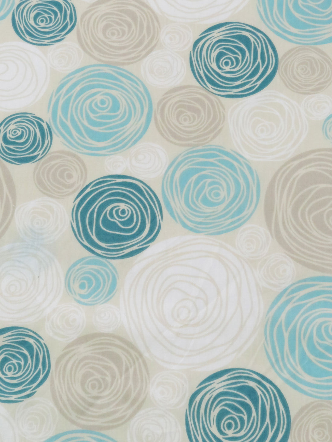 Wet Cement/Dark Teal/Sky Blue/Multi Polyester/Cotton Rose Print Broadcloth 58W