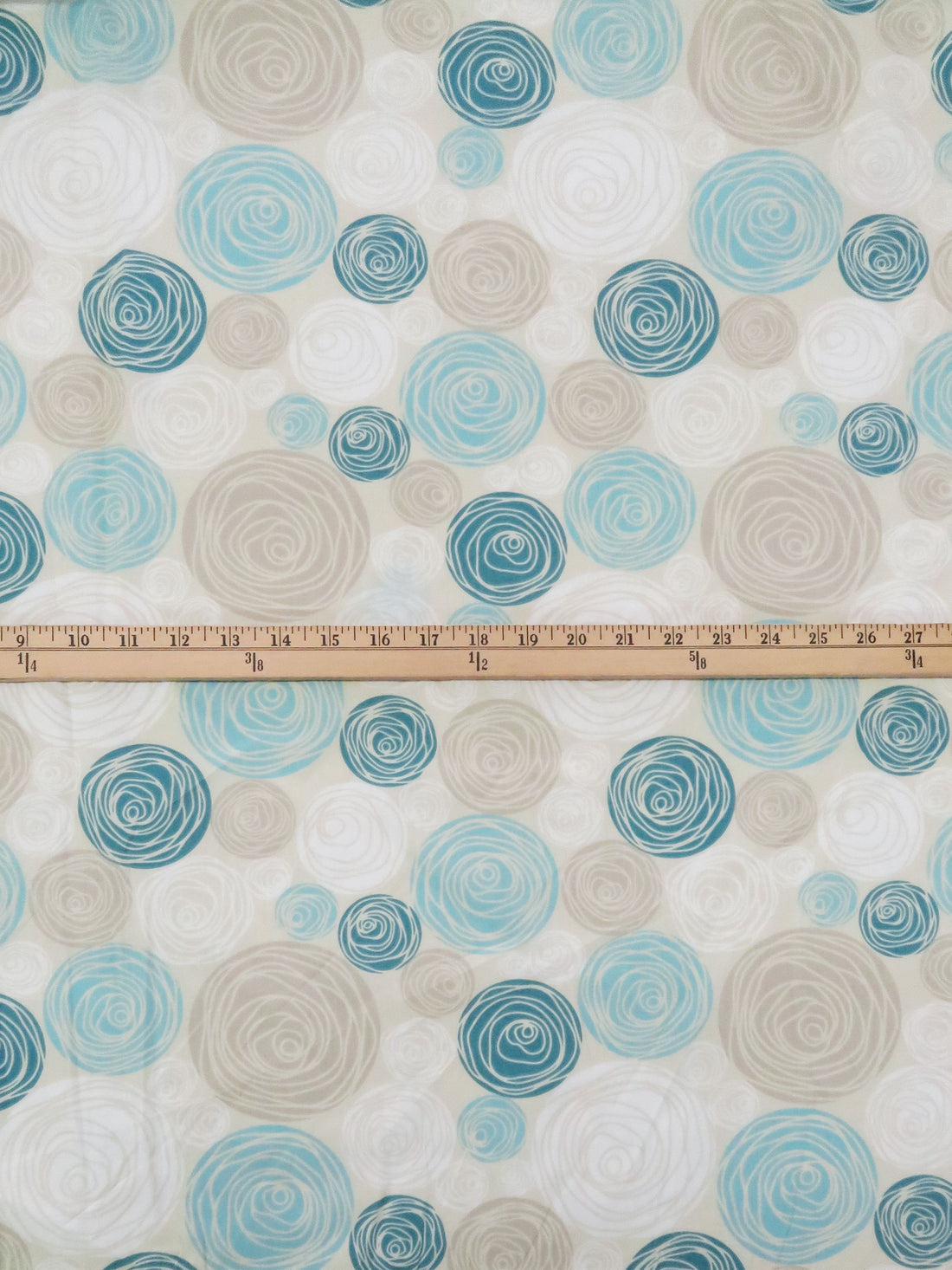 Wet Cement/Dark Teal/Sky Blue/Multi Polyester/Cotton Rose Print Broadcloth 58W