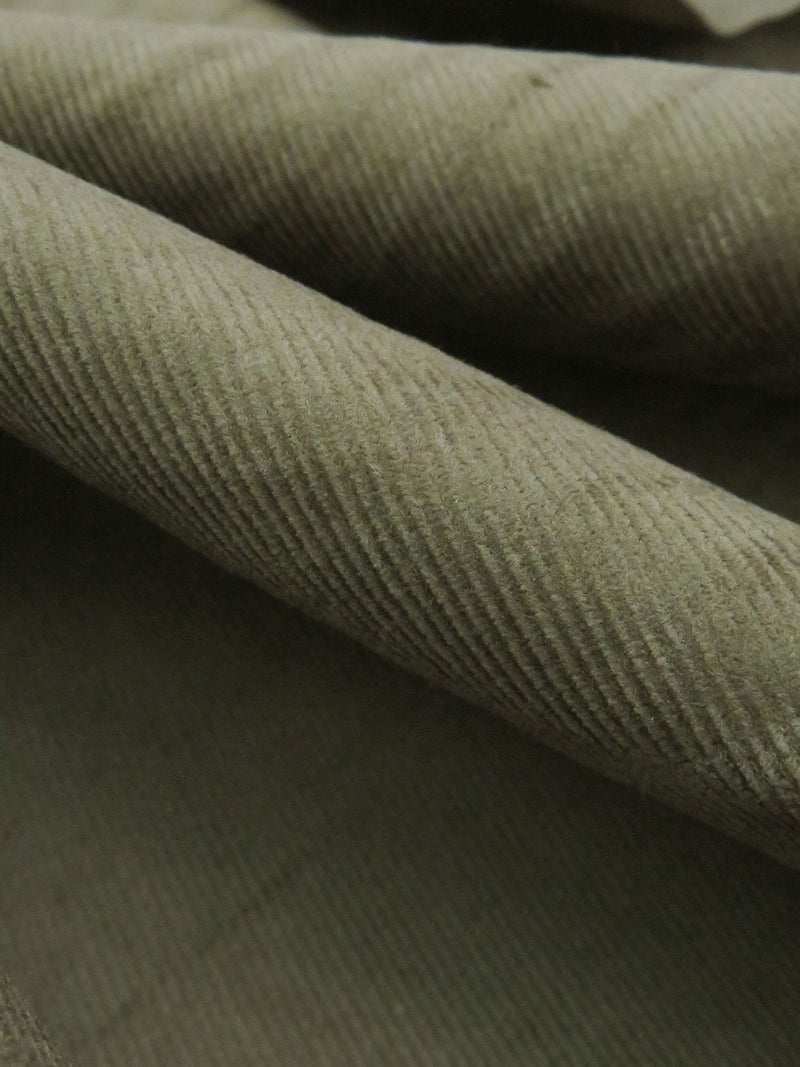 Muted Golden Olive 100% Cotton Pinwale Corduroy Shirting 38W