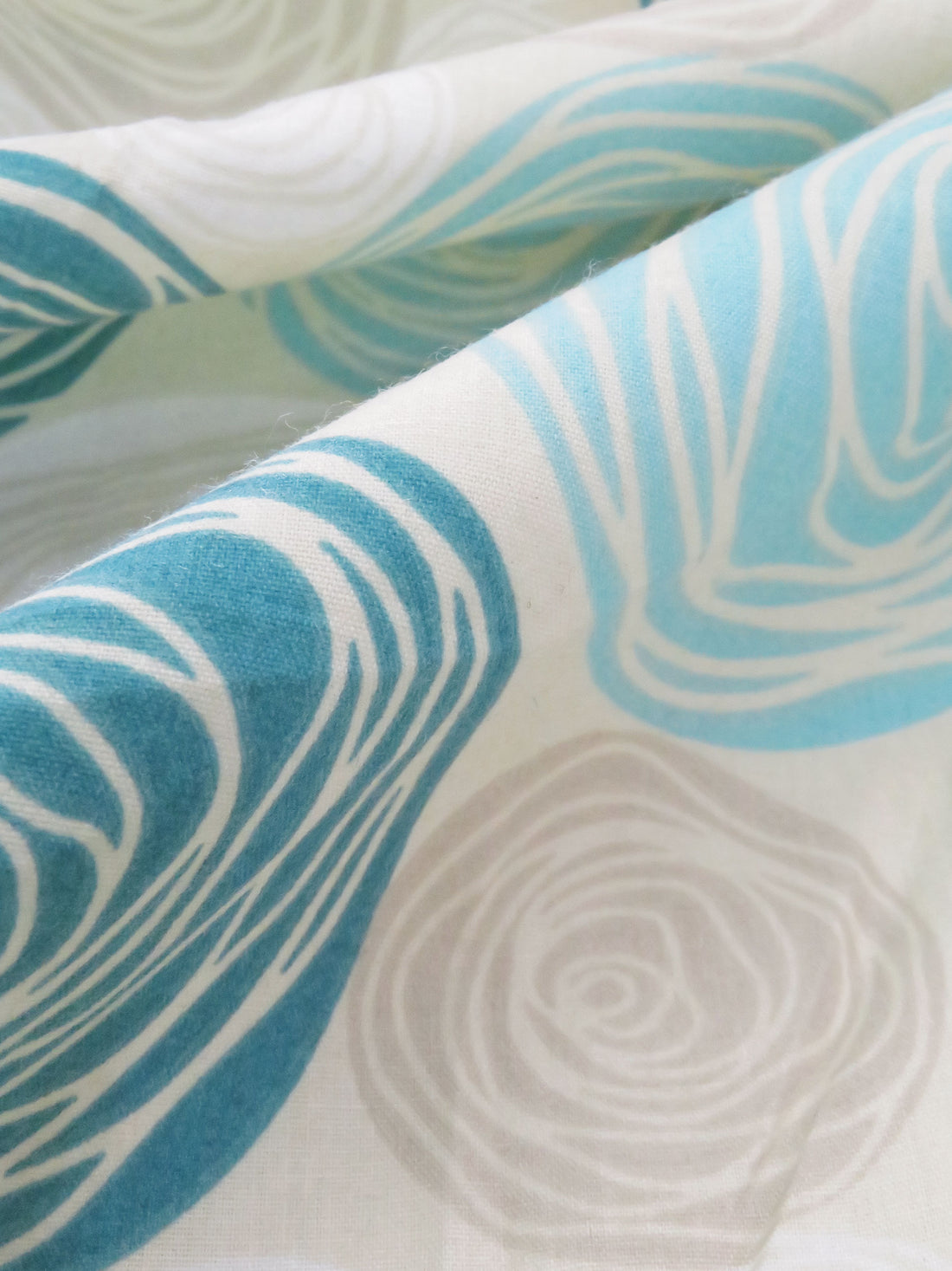 Wet Cement/Dark Teal/Sky Blue/Multi Polyester/Cotton Rose Print Broadcloth 58W