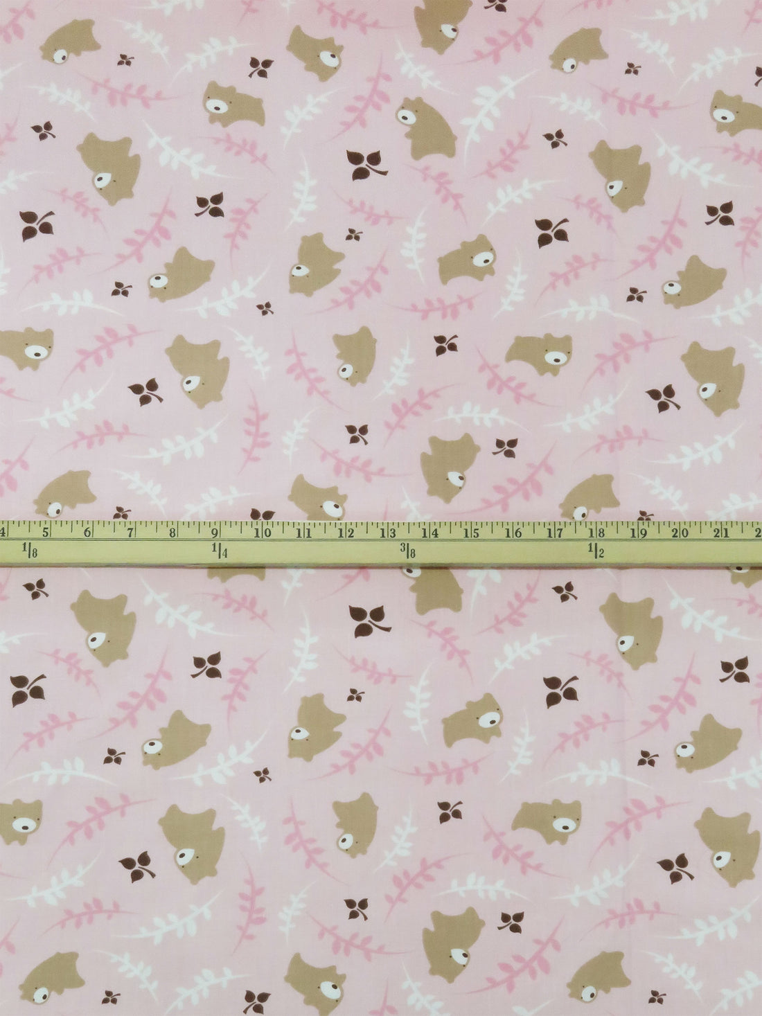 Ballet Pink/Taupe Brown/Dark Chocolate/Multi Polyester/Cotton Bear Print Broadcloth 58W