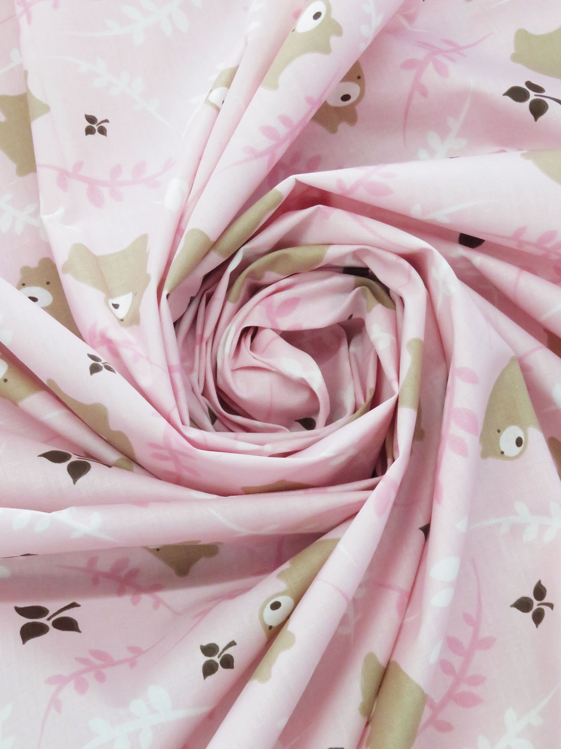 Ballet Pink/Taupe Brown/Dark Chocolate/Multi Polyester/Cotton Bear Print Broadcloth 58W