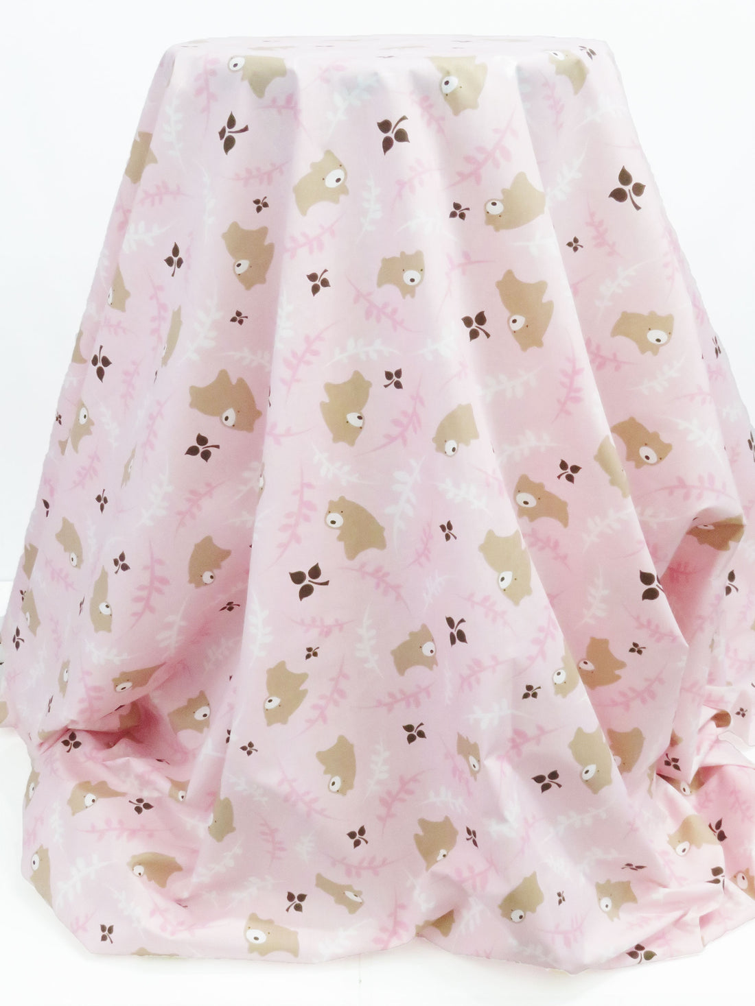 Ballet Pink/Taupe Brown/Dark Chocolate/Multi Polyester/Cotton Bear Print Broadcloth 58W