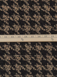 Hot Fudge Brown/Latte Wool/Polyester Large Houndstooth Boucle Suiting - NY Designer - 56W