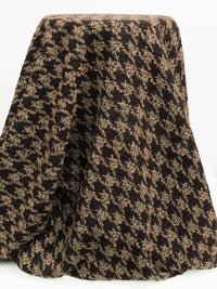 Hot Fudge Brown/Latte Wool/Polyester Large Houndstooth Boucle Suiting - NY Designer - 56W