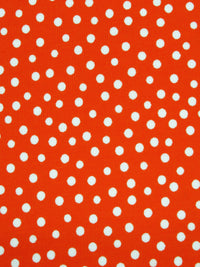 Taobao Orange/White 100% Cotton Polka Dot Print Jersey Knit 60W