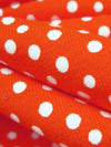 Taobao Orange/White 100% Cotton Polka Dot Print Jersey Knit 60W