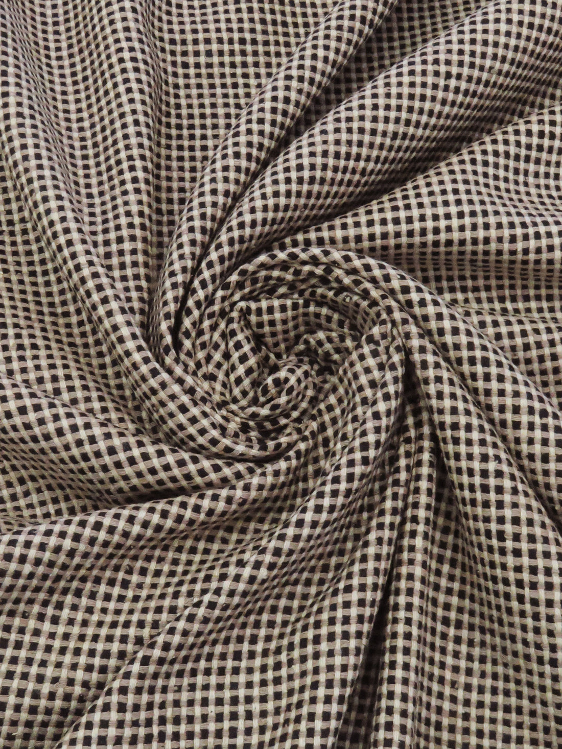 Burlap/Coyote Brown/Black 100% Silk Checkerboard Weave Suiting 56W