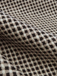 Burlap/Coyote Brown/Black 100% Silk Checkerboard Weave Suiting 56W