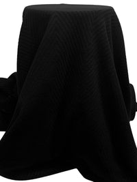 Night Black Wool/Nylon Chevron Chunky Sweater Knit - NY Designer - 66W