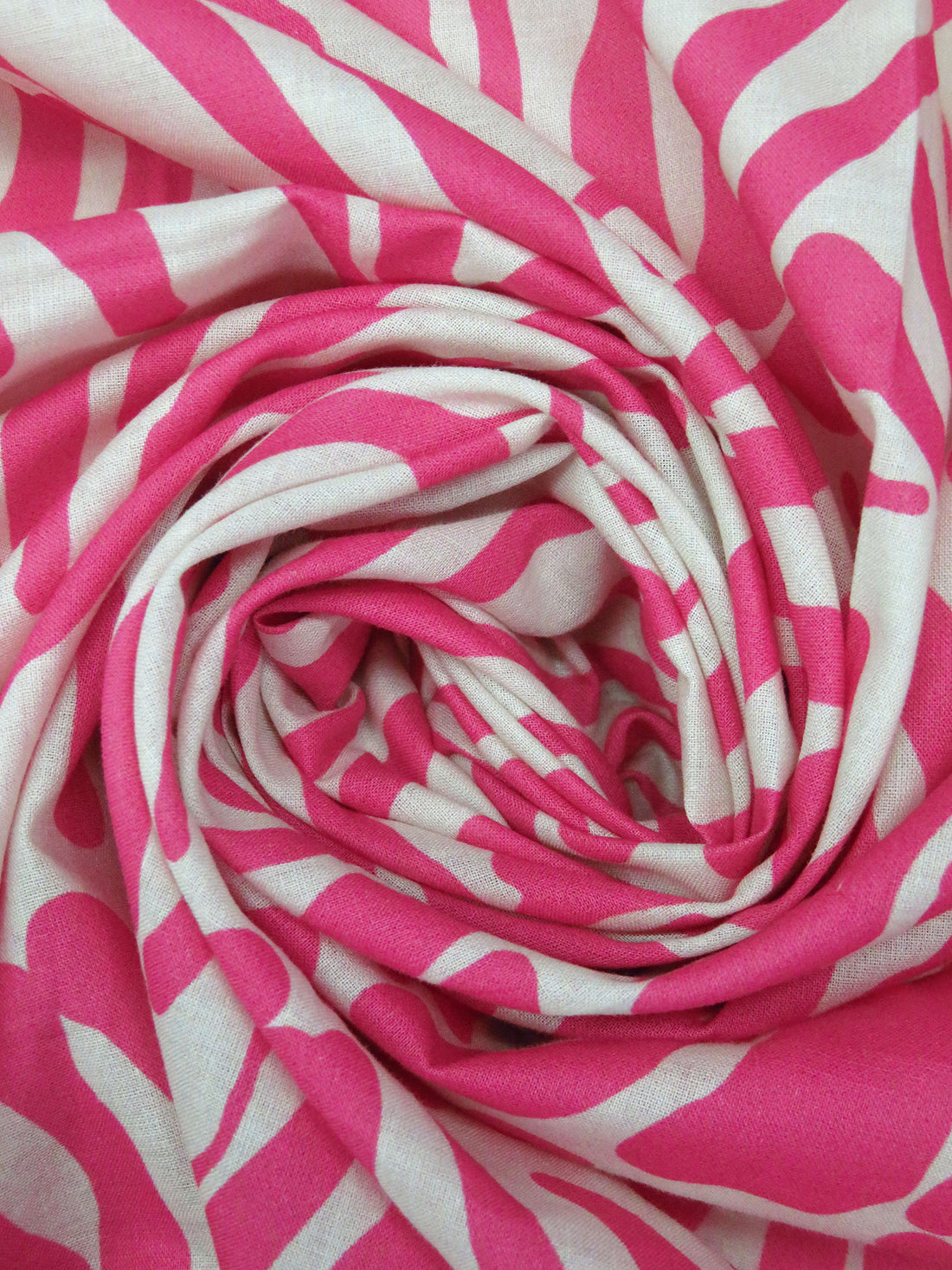 Ruber Pink/Dirty White 100% Cotton Animal Tile Print Voile - Imported From Italy - 56W