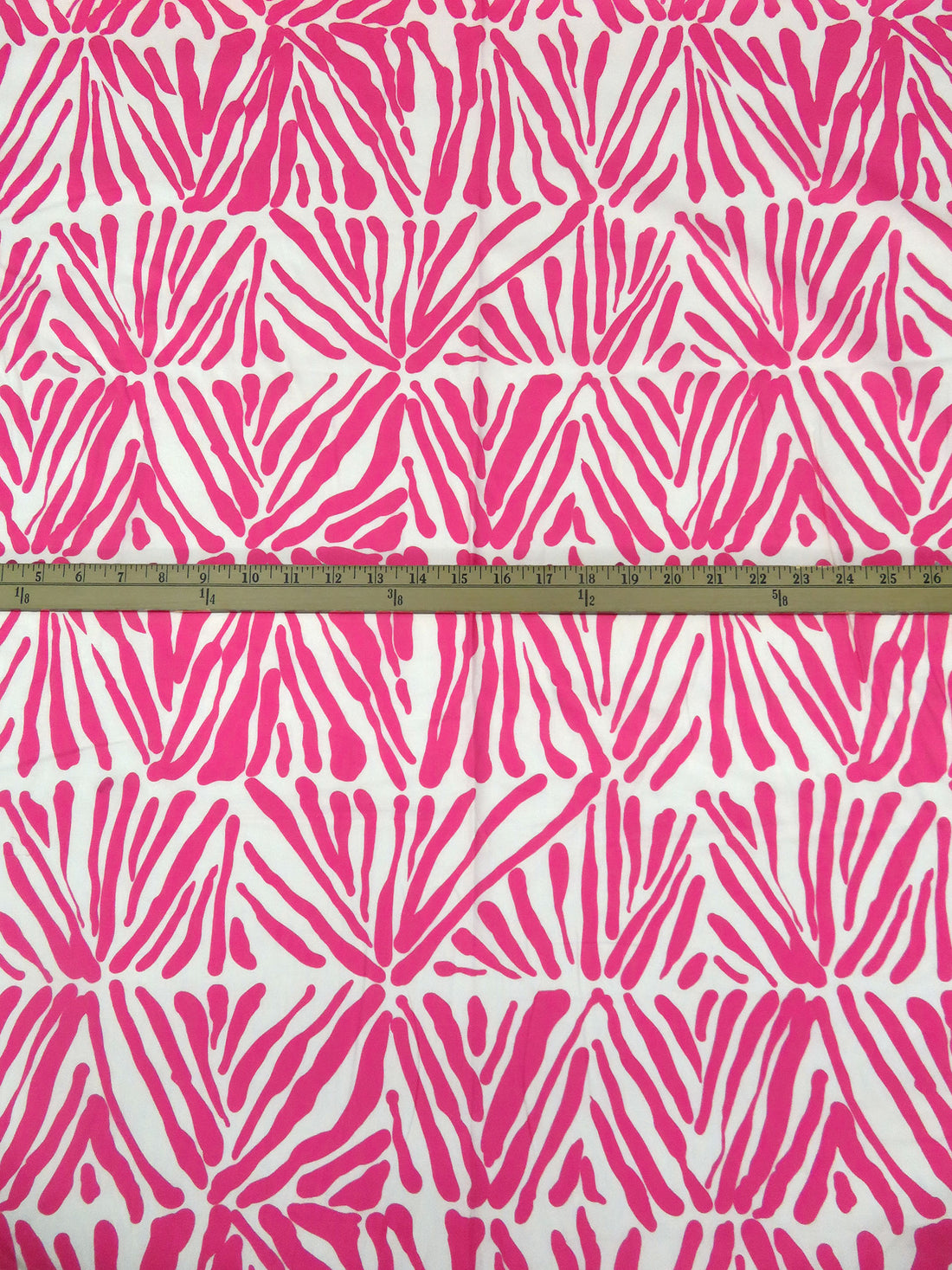 Ruber Pink/Dirty White 100% Cotton Animal Tile Print Voile - Imported From Italy - 56W