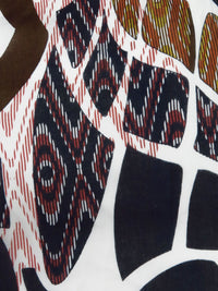 White/Chocolate/Midnight Navy/Multi 100% Cotton Abstract Print Voile 56W