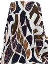 White/Chocolate/Midnight Navy/Multi 100% Cotton Abstract Print Voile 56W