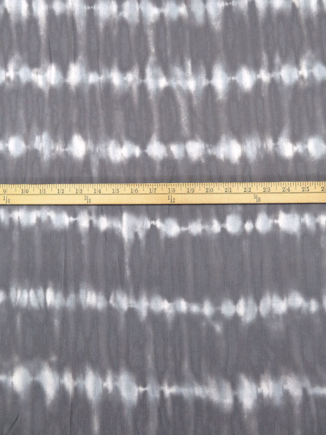 Dim Gray/White/Light Steel Blue 100% Rayon Tie-Dye Look Stripe Print Crinkle Challis 50W