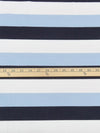 Navy/White/Soft Carolina Blue Cotton/Polyester Horizontal Yarn-Dyed Stripe Jersey Knit 56W