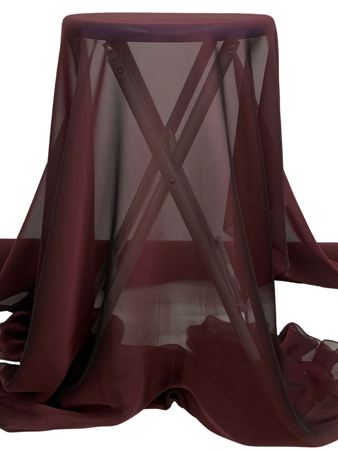 Burgundy Silk/Rayon Two-Tone Chiffon 44W