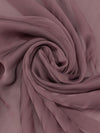 Dark Mauve Taupe Silk/Rayon Two-Tone Chiffon 44W