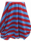 Crimson/Dark Cornflower Cotton/Lycra Horizontal Stripe Print Jersey Knit 60W