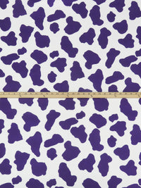 Royal Grape/White Cotton/Polyester Cow Spot Print Interlock Knit 56W